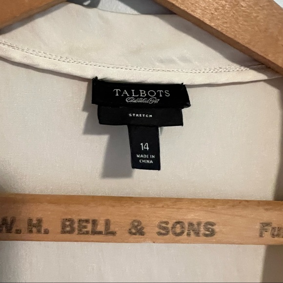 Talbots Cream Silk Pleated Tank Blouse Size 14 - Picture 3 of 6